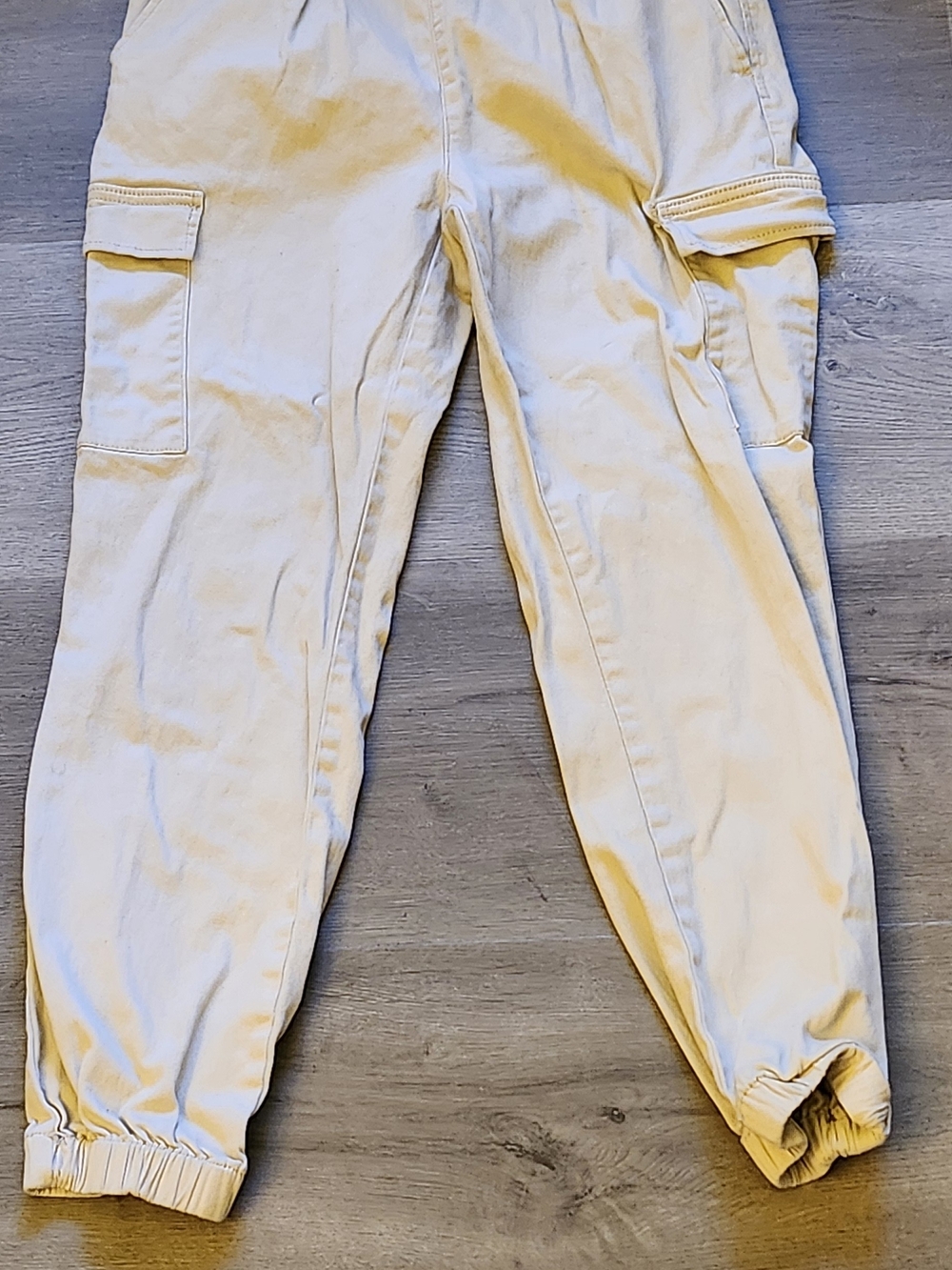 Tinseltown Cream Cargo Ankle Joggers